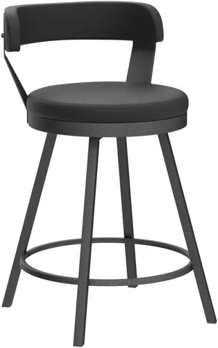 Miniatura 4 de Lexicon Ruthie - Juego de 2 taburetes giratorios para encimera de cocina con respaldo, 25.5 pulgadas de altura de asiento de 25.5 pulgadas, sillas