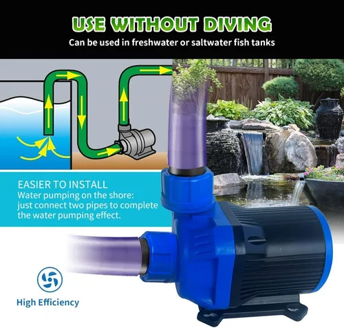 Miniatura 7 de NEZO Bomba de agua para acuario con controlador, sumergible y bomba de retorno de ahorro de energía en línea para acuario, tanque de peces de agua