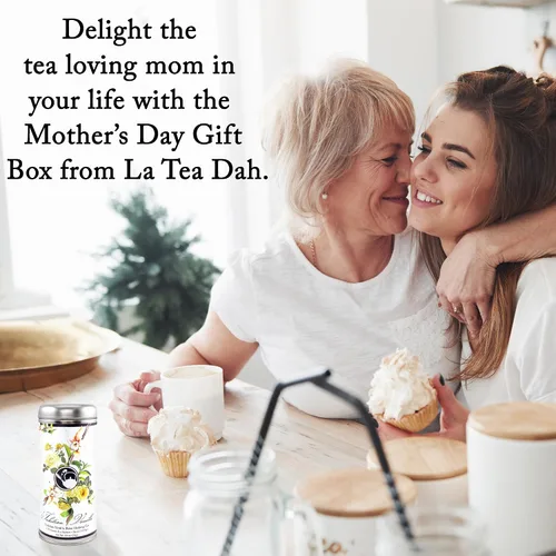 Miniatura 5 de Caja de regalo para el Día de la Madre de La Tea Dah, muestra de té gourmet con 32 bolsas de té de primera calidad y vela de soja perfumada, regalos