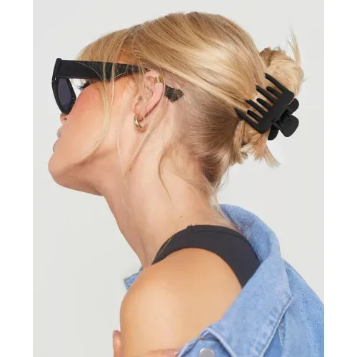 Miniatura 5 de ATODEN Pinzas para el cabello negras pequeñas de doble fila mate – 8 pinzas redondas con dientes para cabello grueso, fino y corto, accesorios lindos