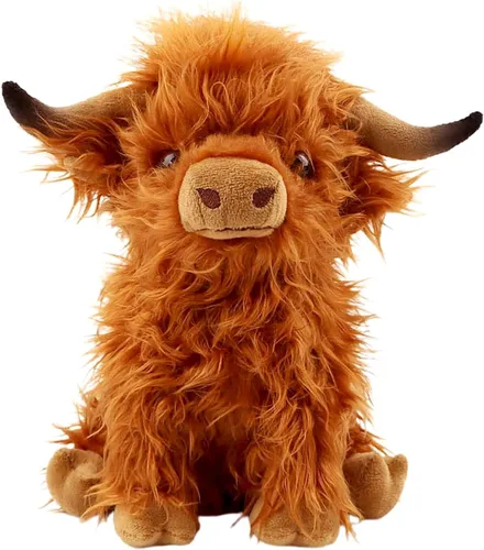 Gluutoyashop Highland Cows - Animal de peluche de vacas escocesas de las tierras altas, juguete de peluche, lindo peluche de granja, regalo de