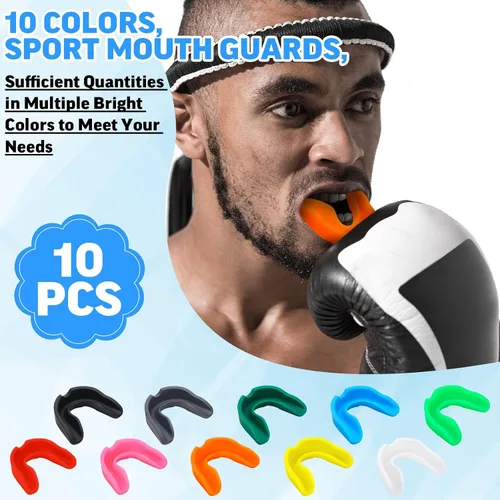 Miniatura 5 de Frienda Protectores bucales deportivos, 10 unidades, protector bucal de encías, armadura de dientes, protector de juego para boxeo, baloncesto