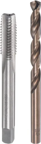 uxcell 3/8-16 UNC Straight Flute Thread Tap y 0.311 in Twist Drill Broca Set, M35 Cobalto de alta velocidad Máquina de acero roscado Herramienta de