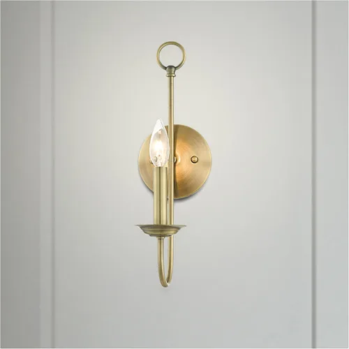 Miniatura 12 de Livex Lighting 42681-01 - Aplique de pared de latón antiguo (1 luz)