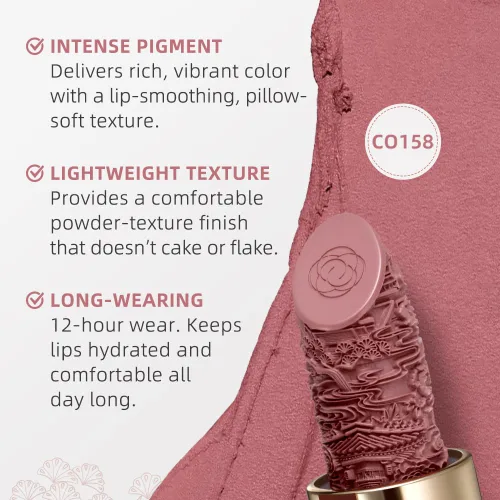Miniatura 4 de Catkin Lápiz labial semimate hidratante de color de alto impacto infundido con vitamina E y aceite de aguacate, textura suave y sedosa, acabado mate