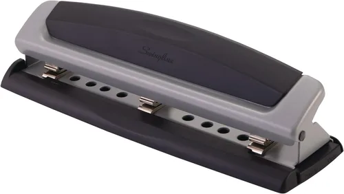 Miniatura 7 de Swingline Perforadora de 3 agujeros, capacidad de 10 hojas, perforadora de tres agujeros, 3 anillos, perforadora de papel ajustable de 2 a 3