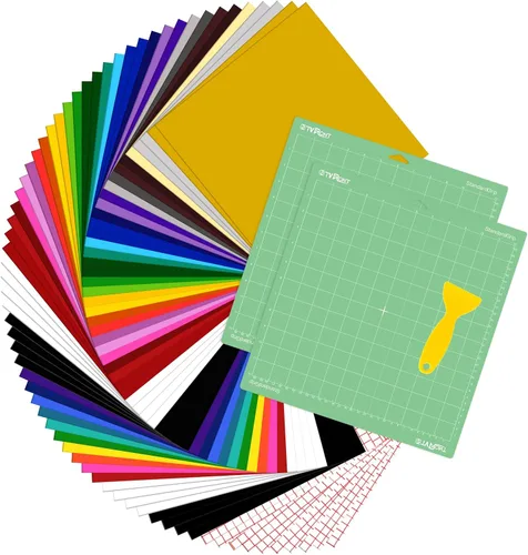 Miniatura 31 de Vinilo para Cricut – Juego de hojas de vinilo adhesivas permanentes – Hojas de vinilo de 12 x 12 pulgadas / 30.48 x 30.48 cm. y hojas de cinta
