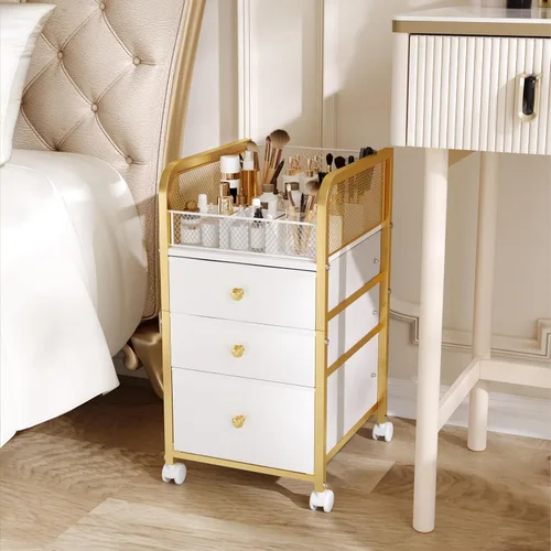 Miniatura 6 de Organizador de Maquillaje Carrito de Almacenamiento con Cajones, Organizador de Maquillaje sobre Ruedas, Carrito de Almacenamiento de Maquillaje