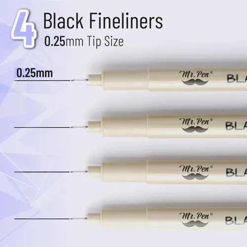 Miniatura 2 de Mr. Pen - Fineliners negros, bolígrafos de punta fina, 0.010 in, paquete de 4 bolígrafos bíblicos que no se corren, bolígrafos de punta fina