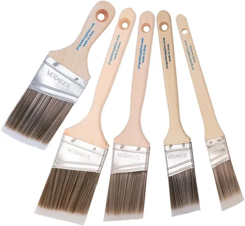 Miniatura 9 de Vermeer Pinceles angulares de pintura, juego de 5 pinceles en ángulo, pinceles de hoja de 1-2.5 pulgadas para molduras de paredes, gabinetes