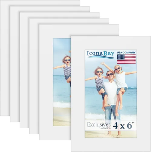 Miniatura 9 de Icona Bay Marcos de fotos 4" x 6" (negro, 6 unidades), marcos de fotos de madera compuesta resistente 4 x 6, diseño elegante, para mesa o montaje