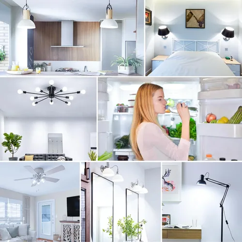 Miniatura 7 de Maylaywood Bombilla LED para refrigerador, equivalente a 40 W, bombilla A15 para nevera, impermeable, luz blanca diurna 5000K, base E26 de 550