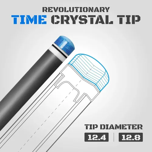 Miniatura 7 de RHINO Nebula 2 Pool Cue - Premium Carbon Fiber Shaft & Composite Butt. Time Crystal Tip, Pro Taper Design. 3/8-8 Joint, Wrapless. Low Deflection