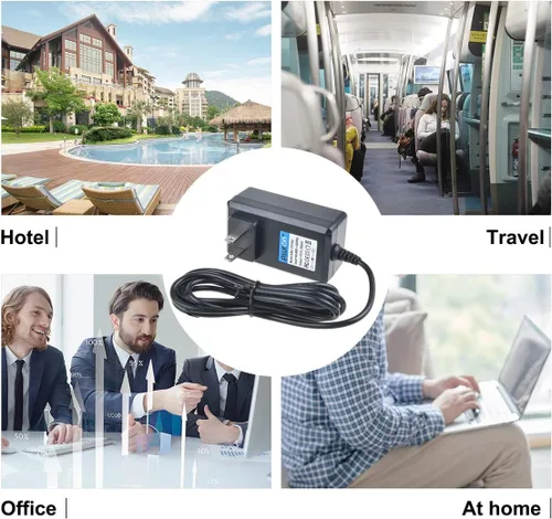 Miniatura 5 de 6.6FT AC a DC 12V 1A adaptador de fuente de alimentación enchufe de barril 0.138 in x 0.051 in para cámaras DVR NVR tira de luz LED