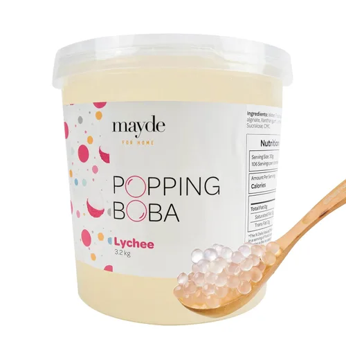 Miniatura 12 de Mayde Perlas de Boba Popping para bebidas, postres y cuencos de desayuno, perlas explosivas de arándanos (sabor a arándano, 7 libras)