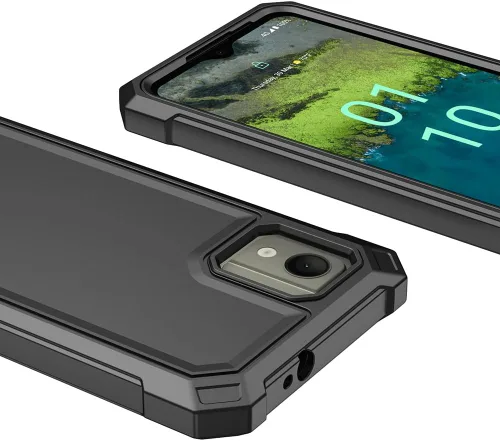 Miniatura 4 de Nokia C110 - Funda con protector de pantalla, protección de cuerpo completo, resistente a prueba de golpes, para Nokia C110 N156DL, color negro