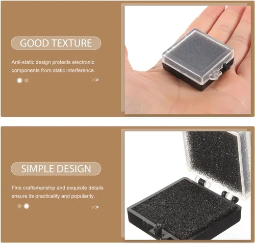 Miniatura 5 de Healifty Caja organizadora de componentes electrónicos antiestática con tapa transparente y base negra, compacta de 1.37 x 1.37 x 0.59 pulgadas