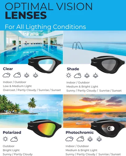Miniatura 5 de AqtivAqua DX - Gafas de natación con visión amplia para adultos, hombres y mujeres, antiempañamiento y sin fugas Gafas azules + funda azul