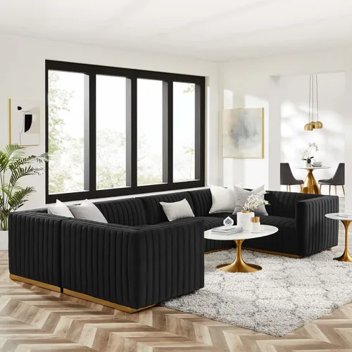 Miniatura 56 de Modway Conjure Seccional, Oro Negro