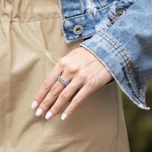 Miniatura 2 de Paz Creations Ring For Women - 925 Sterling Silver Vintage Rings For Woman - Handcrafted Rose Flower Design With Gemstones - Jewelry with One Year