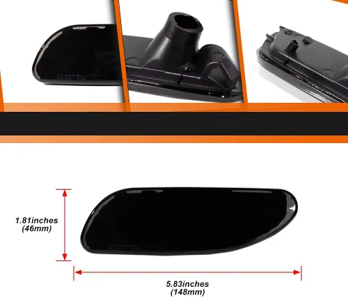 Miniatura 4 de ADIIL Kit de luces de marcador lateral de parachoques delantero de lente ahumada compatible con Mercedes-Benz W203 Clase C 2001-2007, reemplaza
