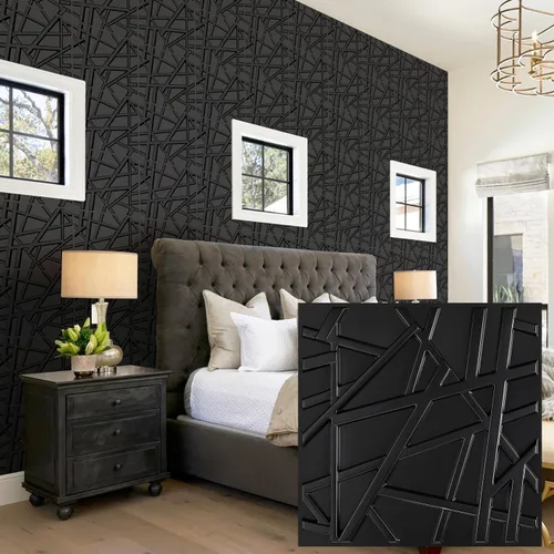 Miniatura 27 de Heikki Paquete de 30 Paneles de Pared 3D para Decoración de Pared Interior, Paneles de Pared con Textura de Flores de PVC para Sala de Estar