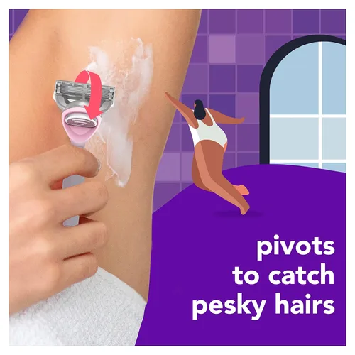 Miniatura 6 de joy Recambios de cuchillas de afeitar para mujer, 8 unidades, morado, Lubrastrip para ayudar a evitar la irritación de la piel