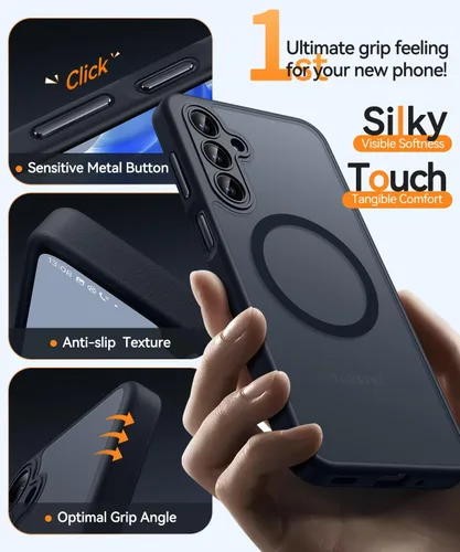 Miniatura 7 de CANSHN Funda diseñada para Samsung Galaxy A16-5G [protección completa de la cámara] [compatible con Magsafe] funda protectora trasera translúcida