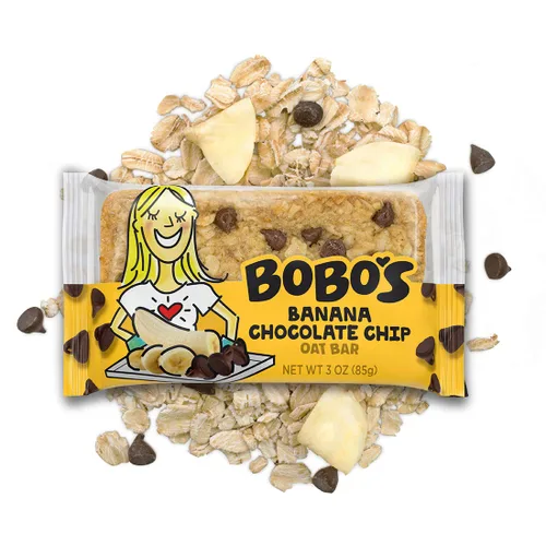 Miniatura 5 de Barritas de avena con plátano y chispas de chocolate de Bobo's, sin gluten, sin OMG, de avena integral, paquete de 12 Barritas de aperitivo Para