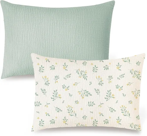 Miniatura 11 de Konssy Funda de almohada de muselina para almohada de 13 x 18 pulgadas, paquete de 2 fundas de almohada de algodón suave y transpirable para niños
