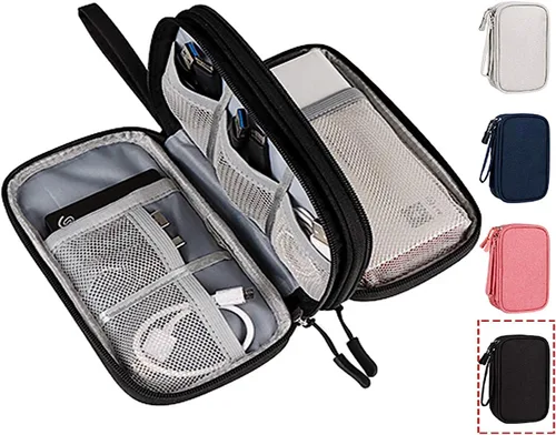 Miniatura 18 de Organizador electrónico para cable de viaje, bolsa organizadora electrónica, funda organizadora de accesorios electrónicos impermeable para banco