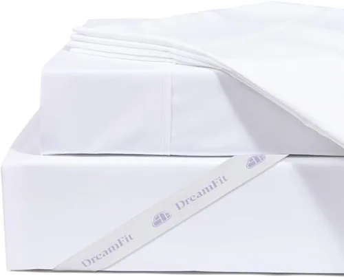 Miniatura 5 de DreamFit DreamComfort Sábanas de Cama de Microfibra con Tecnología de Enfriamiento StaDry con Correas Elásticas en las Esquinas para Bolsillos Extra