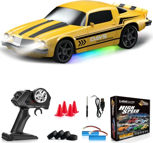 Miniatura 8 de Automóvil de control remoto RC Auto de deriva RC 2.4GHz 1:24 4WD 15KM/H Auto de carreras deportivas de alta velocidad con luces LED Neumático