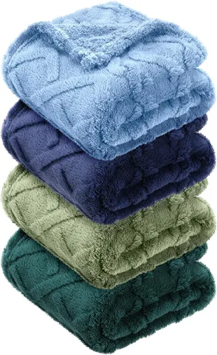 Miniatura 8 de VitalCozy Juego de 4 Mantas de Felpa Suave para Bebé 30" x 40" 3D de Peluche Cálido Mantas de Envoltura para Dormitorio para Niños Pequeños, Niñas