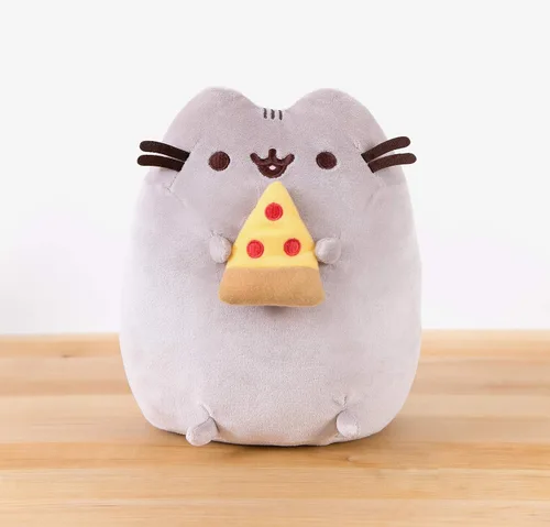 Miniatura 2 de GUND Pusheen Pizza snackable de peluche, animal de peluche para edades de 8 años en adelante, 9.5 pulgadas, gris