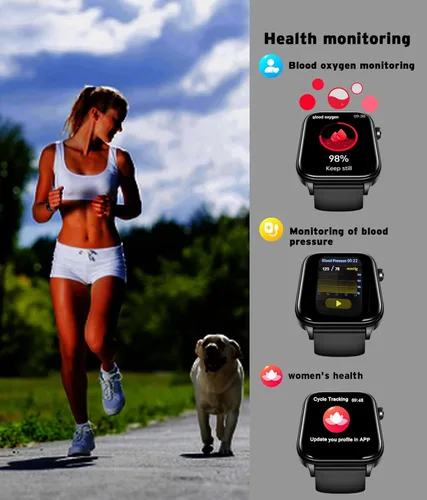 Miniatura 5 de Reloj inteligente para hombre y mujer, reloj inteligente con pantalla táctil HD de 1.96 pulgadas, más de 100 deportes, presión arterial, frecuencia