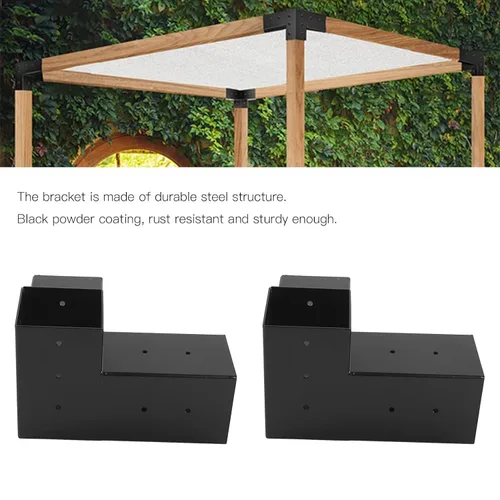 Miniatura 3 de Soporte de pérgola de acero con revestimiento inoxidable, estructura resistente y fácil montaje para carpintería al aire libre (8 piezas)