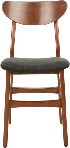 Miniatura 6 de SAFAVIEH Furniture Lucca - Juego de 2 sillas de comedor retro, nogal y negro, madera, diseño tapizado de mediados de siglo, ideal para comedor