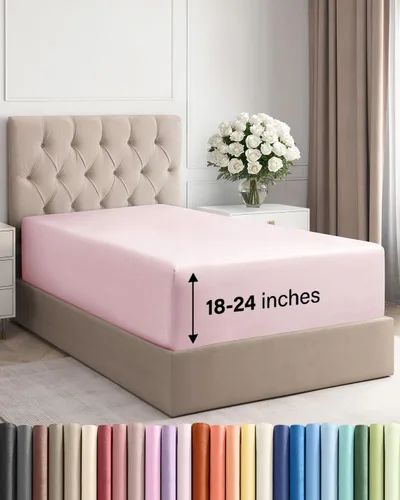 Miniatura 72 de Sábana bajera ajustable extra profunda tamaño completo – Sábana bajera individual de lujo para hotel únicamente – Se adapta fácilmente a colchones
