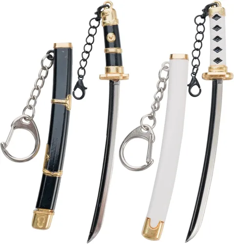 Miniatura 6 de Mini llavero Katana de juguete, espada modelo de metal con extraíble, el mejor regalo para los amantes del anime, serie de juegos de espada samurái