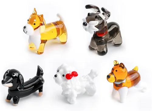 Miniatura 10 de H&D HYALINE & DORA Juego de 6 figuras de caracolas de cristal soplado, figuras coleccionables de animales marinos en miniatura, pequeñas estatuas