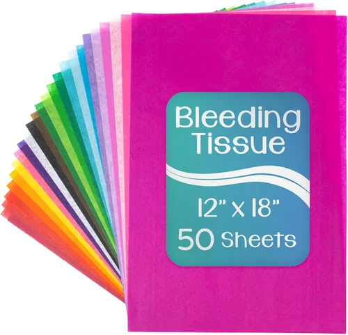 Miniatura 8 de Hygloss Surtido de papel de seda que destiñe, 12 x 18 pulgadas, 20 colores surtidos, 50 hojas por paquete, 2 paquetes (100 hojas en total)