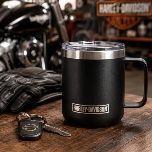 Miniatura 5 de Harley-Davidson Taza de café de viaje taza de acero inoxidable con protector de barra de tapa