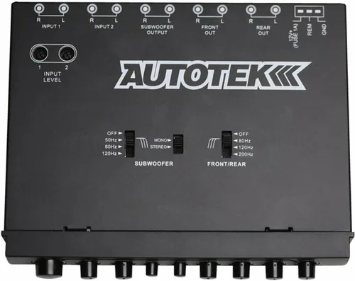 Miniatura 7 de Autotek ATEQ709 Ecualizador de audio de 4 bandas con crossover integrado de 2 vías, 9 voltios, 1/2 DIN, ecualizador de reamplificador con cruce