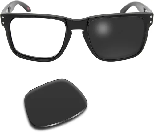 Miniatura 6 de SOLODAD Lentes de repuesto para gafas de sol Oakley Holbrook XL OO9417 polarizadas, negro carbón (sin grabado polarizado), Negro carbón - Polarizado