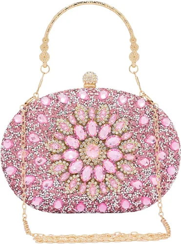 Miniatura 8 de SH Bolsos de mano para mujer, bolso formal de noche con diamantes de imitación, bolsos brillantes para boda, fiesta, cóctel, baile de graduación