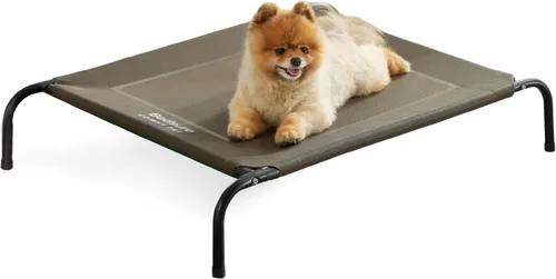 Miniatura 14 de Bedsure Cama elevada para perros al aire libre de tamaño grande, cama portátil de hamaca para mascotas con marco elevado y refrescante para Verde