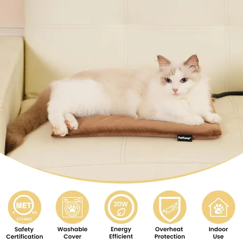 Miniatura 3 de Almohadilla térmica para mascotas para gatos y perros, interior y exterior, impermeable, con calefacción, cama para perros, cable resistente a