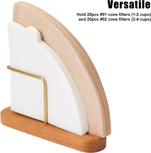 Miniatura 4 de Soporte para Filtro de Café de Cono, Soporte para Almacenamiento de Filtro de Café, Envase para Filtros de Café de Papel V60 Tamaño #01 y #02