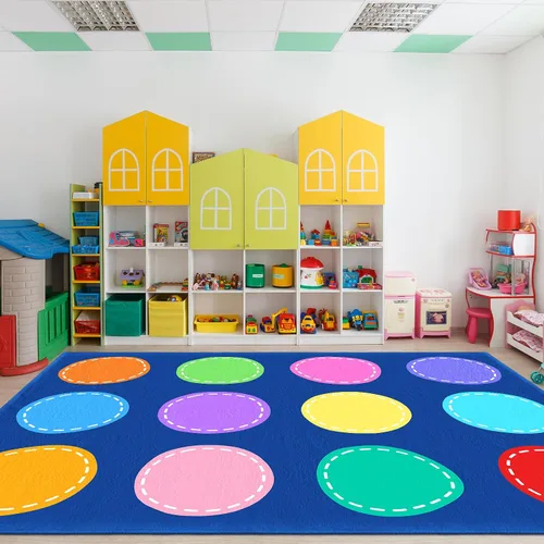 Miniatura 56 de Alfombra para Niños, Alfombra de Oruga Arcoíris ABC Letras del Alfabeto Tapete Educativo - 5x7 Pies Alfombra de Área de Aprendizaje con Respaldo